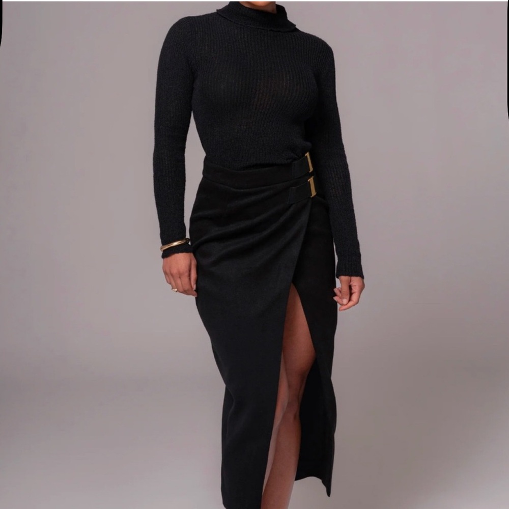 SOLD OUT JLUXLABEL Black Gisele Wrap Skirt